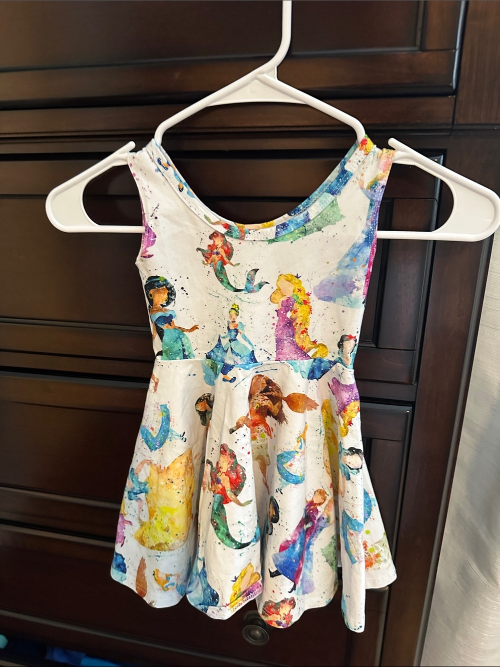 WRK watercolor Princess Print Girls' Casual Dress